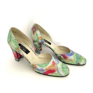 Stuart Weitzman Multicolor Snakeskin Heels Size 9.5